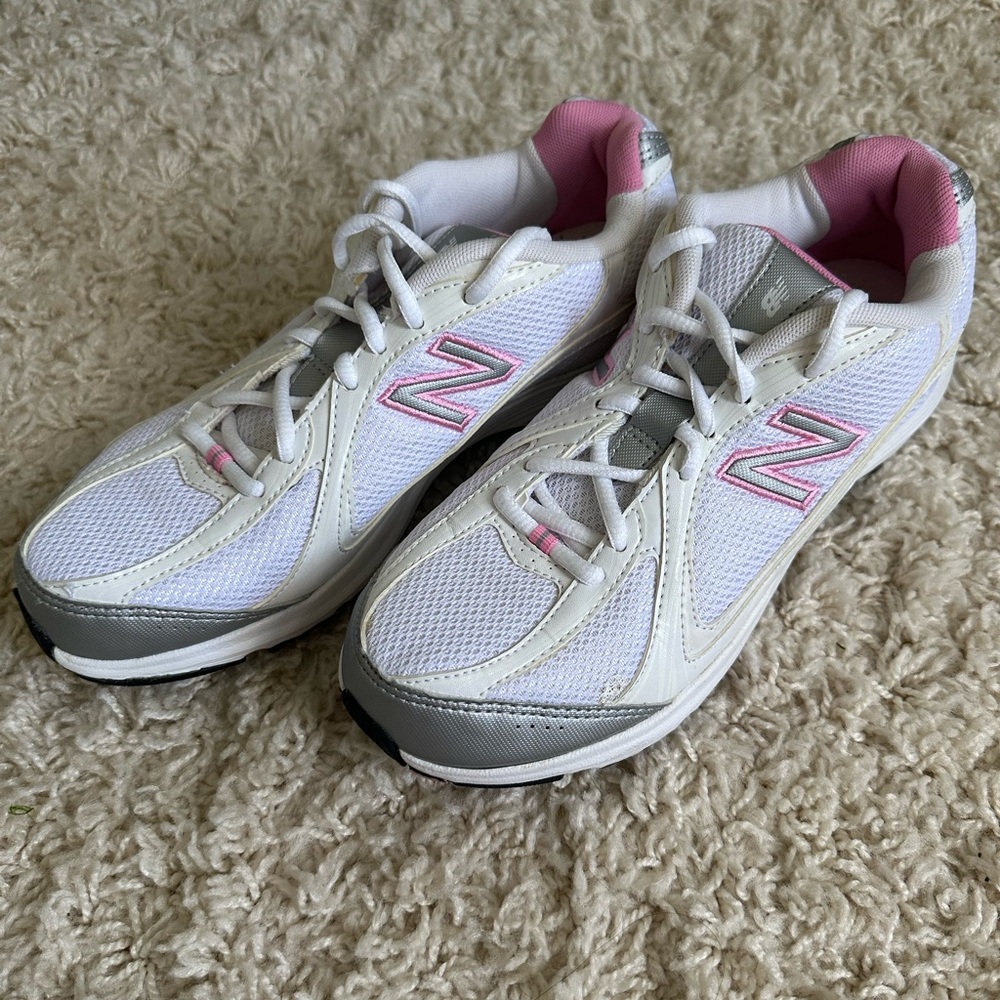 New Balance Women's Walking Shoes Size 9.5 White Pink Cush+ Athletic Sneakers